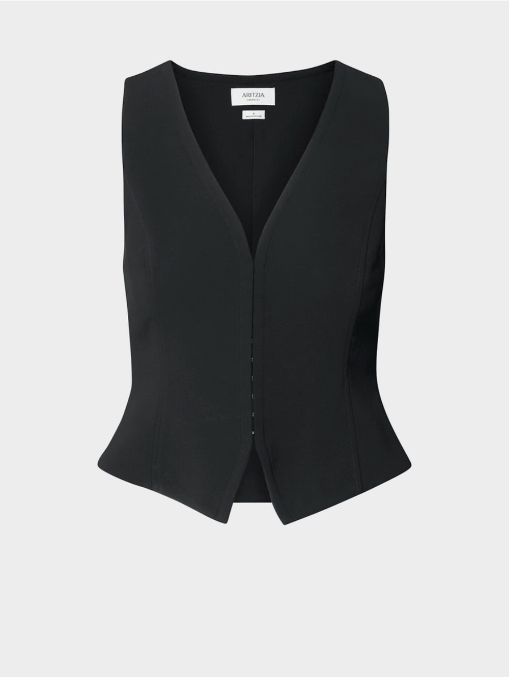 Aritzia Black Tailored V-Neck Sleeveless Vest